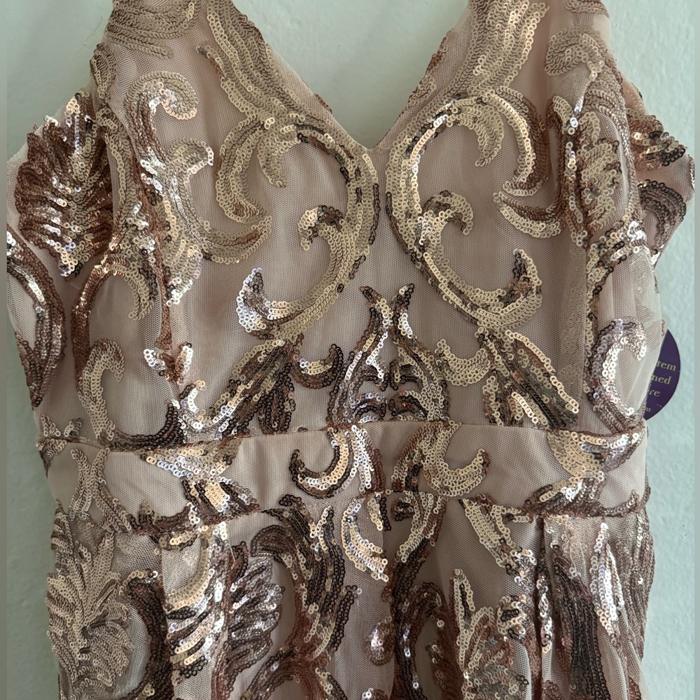 Size Large Rose Gold Prom Dress NWT